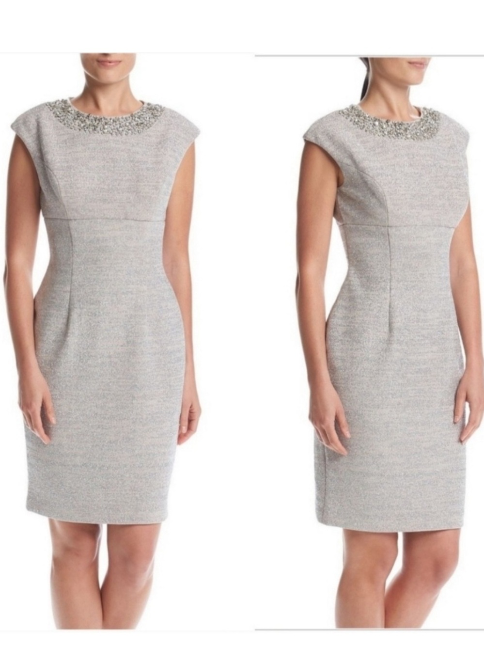 Eliza J. Rhinestone Glitter Sheath Dress, Career Cocktail Dress, Size 4, NWT Sm